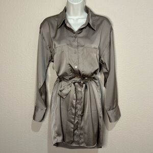 ABERCROMBIE & FITCH Satin Shirtdress, Size S